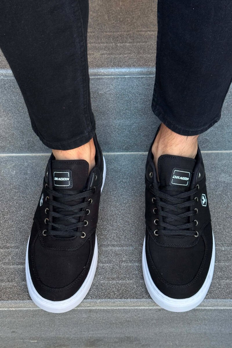 PLATFORM LEACING MEN SNEAKERS BLACK/ E ZEZE - 4