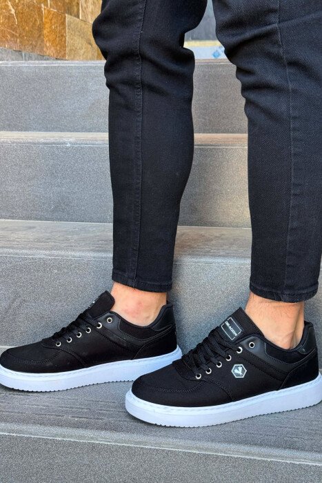 PLATFORM LEACING MEN SNEAKERS BLACK/ E ZEZE 