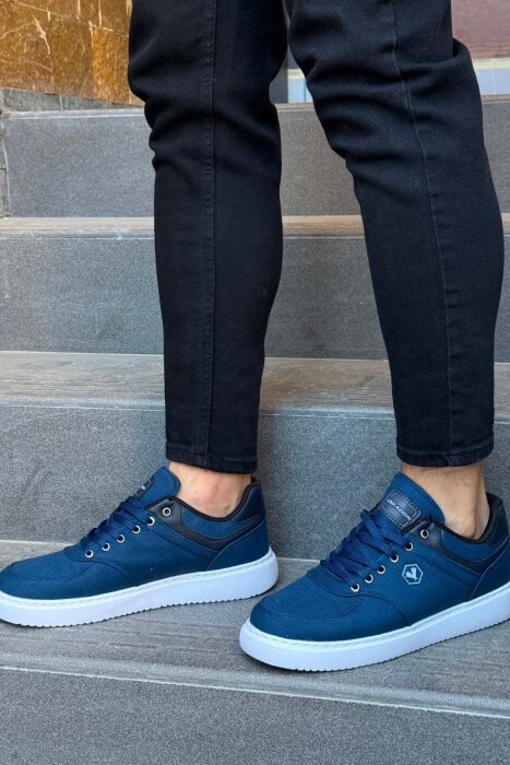 PLATFORM LEACING MEN SNEAKERS BLUE/BLU - 2