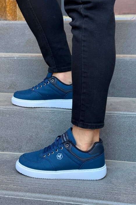 PLATFORM LEACING MEN SNEAKERS BLUE/BLU - 3