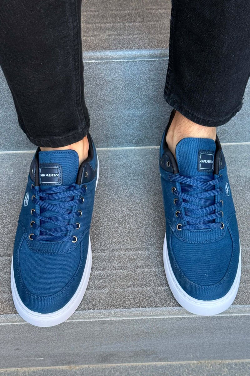 PLATFORM LEACING MEN SNEAKERS BLUE/BLU - 5