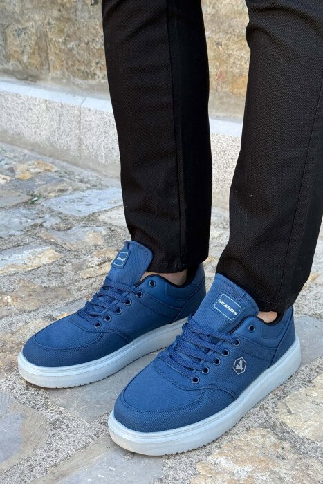 PLATFORM LACING MEN SNEAKERS BLUE+GREY/ BLU+GRI 