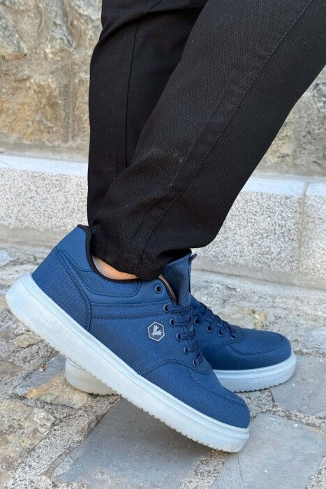 PLATFORM LACING MEN SNEAKERS BLUE+GREY/ BLU+GRI - 4