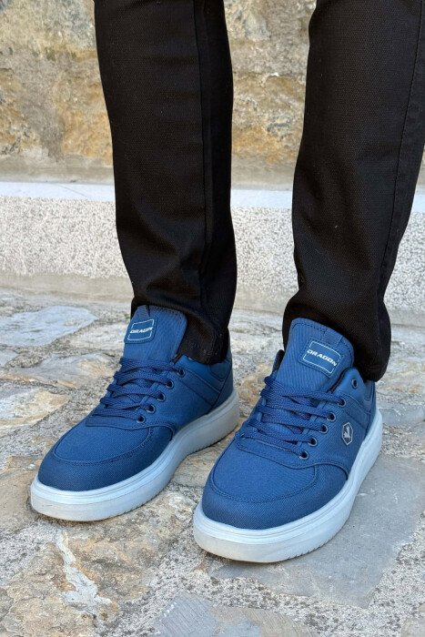 PLATFORM LACING MEN SNEAKERS BLUE+GREY/ BLU+GRI - 5
