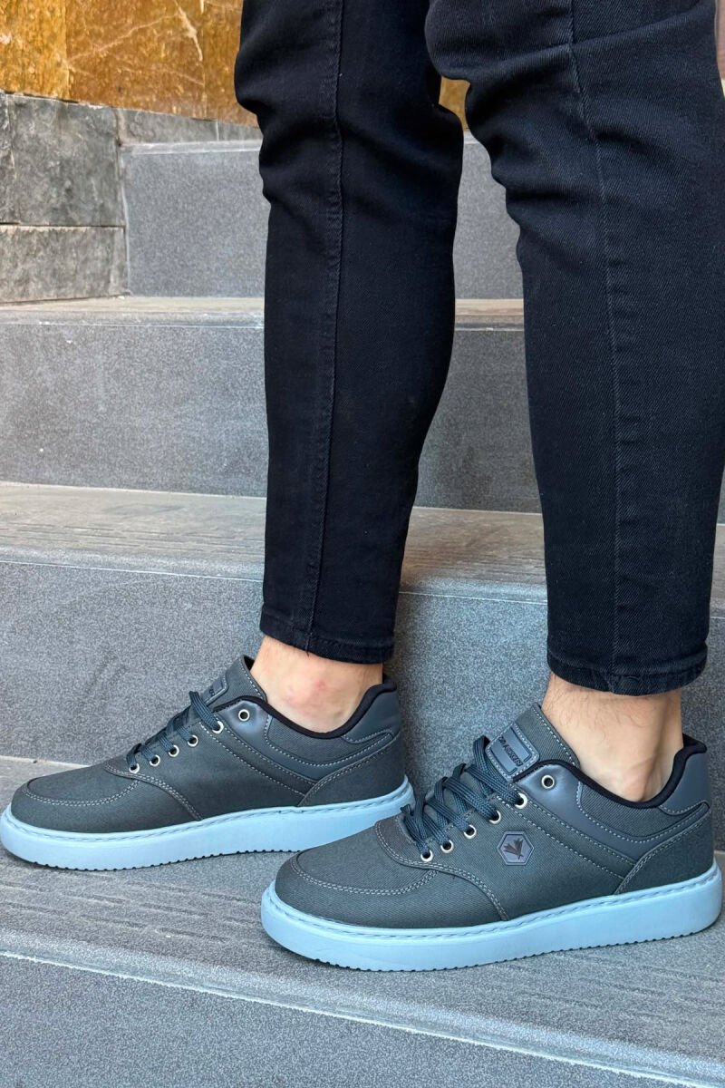 PLATFORM LEACING MEN SNEAKERS DARK GREY/GEE - 1