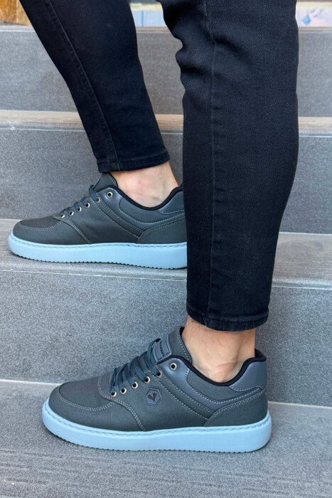PLATFORM LEACING MEN SNEAKERS DARK GREY/GEE - 2