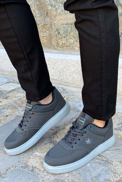 PLATFORM LACING MEN SNEAKERS DARK GREY/GEE - 1