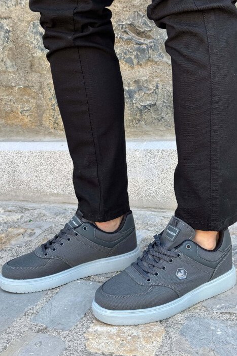 PLATFORM LACING MEN SNEAKERS DARK GREY/GEE - 4