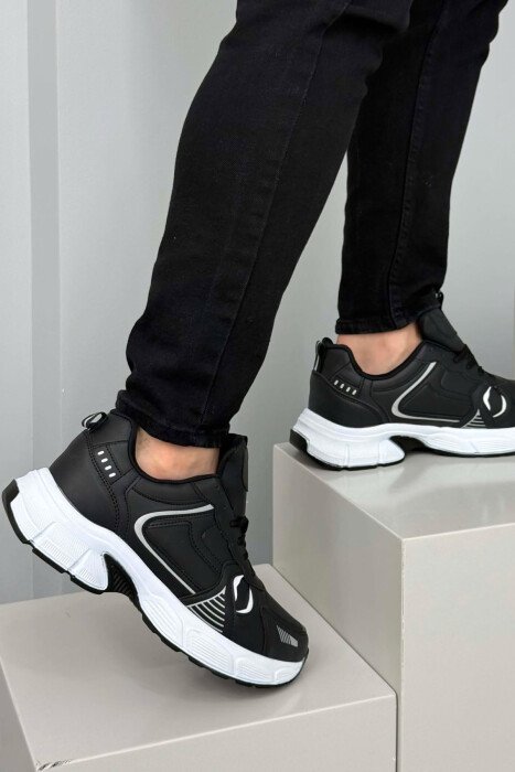 PLATFORM SIMPLE MEN SNEAKERS BLACK-WHITE/ZB - 2