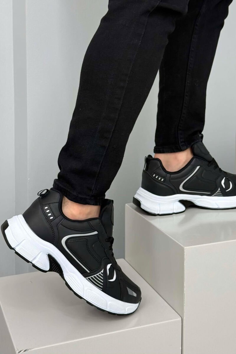 PLATFORM SIMPLE MEN SNEAKERS BLACK-WHITE/ZB - 2