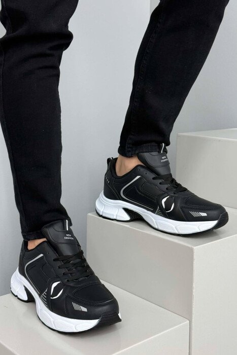 PLATFORM SIMPLE MEN SNEAKERS BLACK-WHITE/ZB - 4