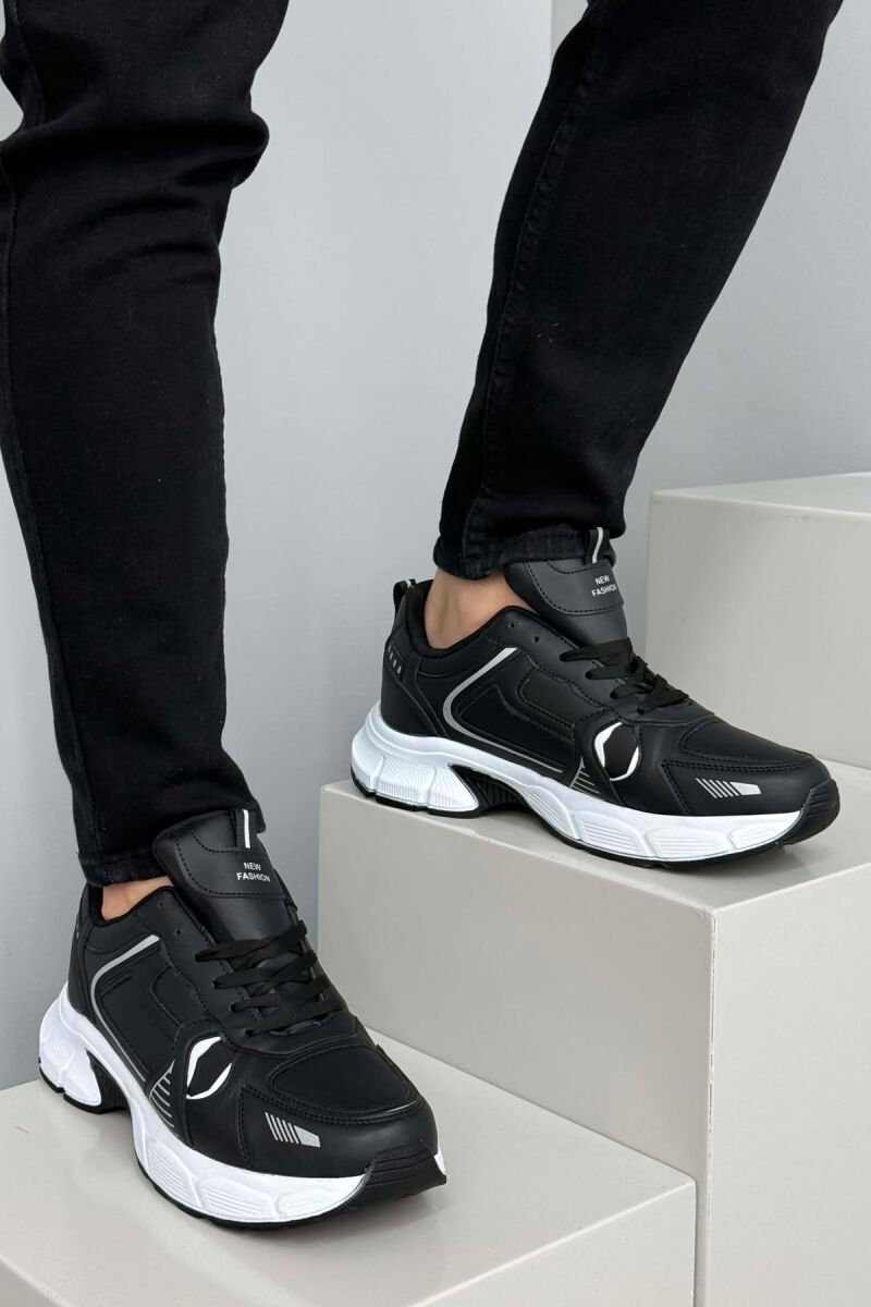 PLATFORM SIMPLE MEN SNEAKERS BLACK-WHITE/ZB - 4