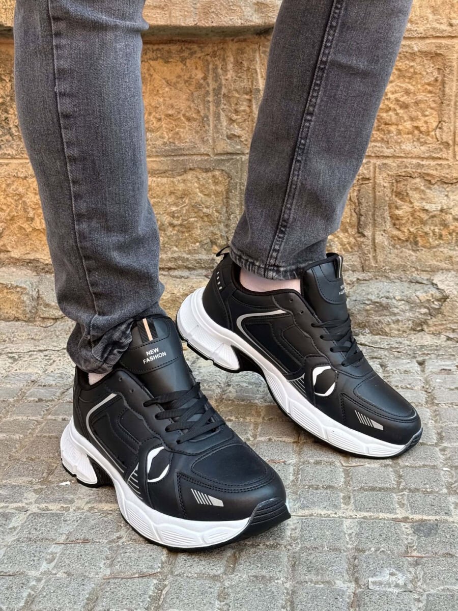 PLATFORM SIMPLE MEN SNEAKERS BLACK-WHITE/ZB - 2