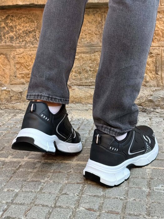 PLATFORM SIMPLE MEN SNEAKERS BLACK-WHITE/ZB - 3