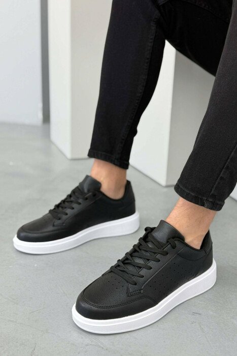 PLATFORM SIMPLE MEN SNEAKERS BLACK-WHITE/ZEBA - 1