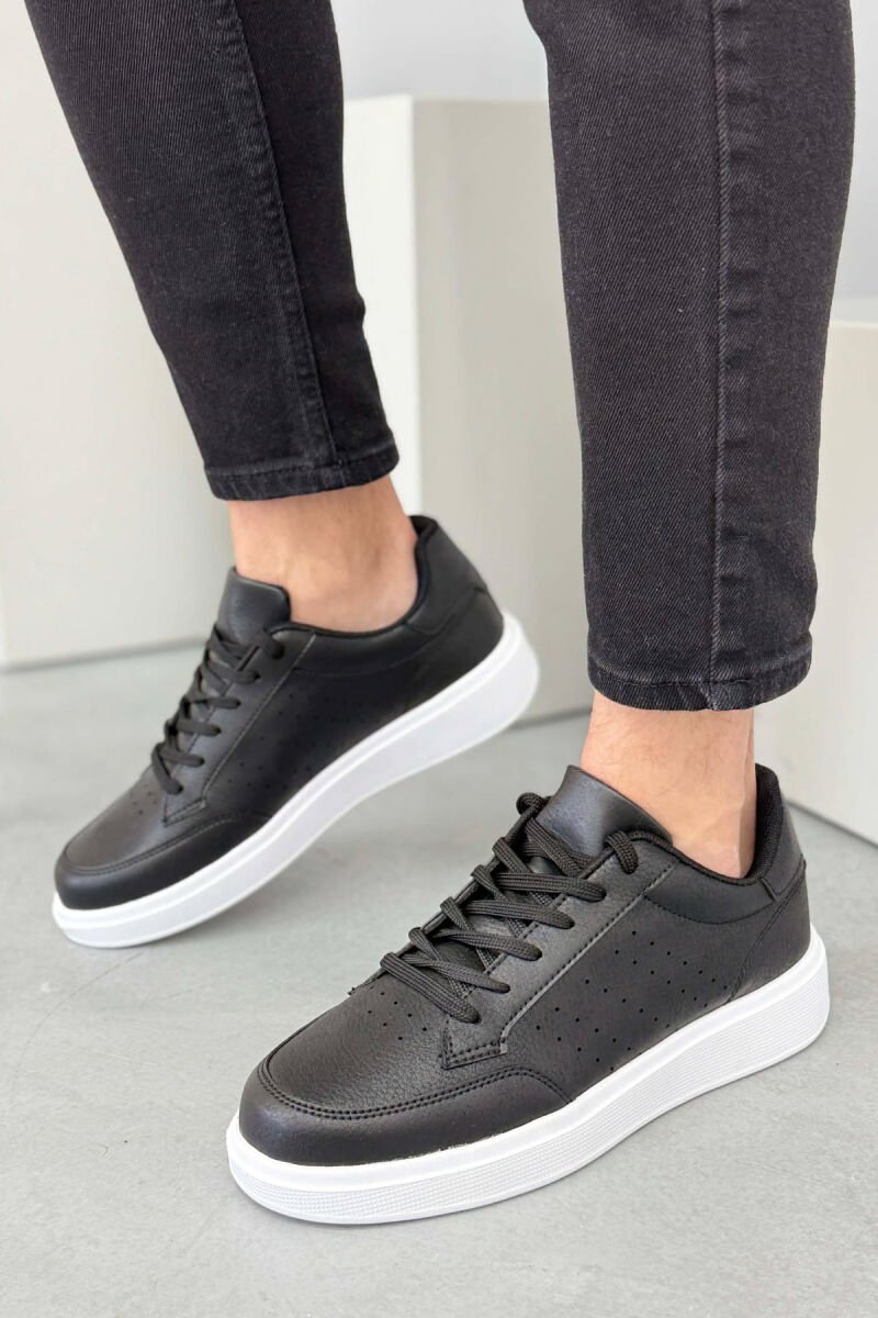 PLATFORM SIMPLE MEN SNEAKERS BLACK-WHITE/ZEBA - 3