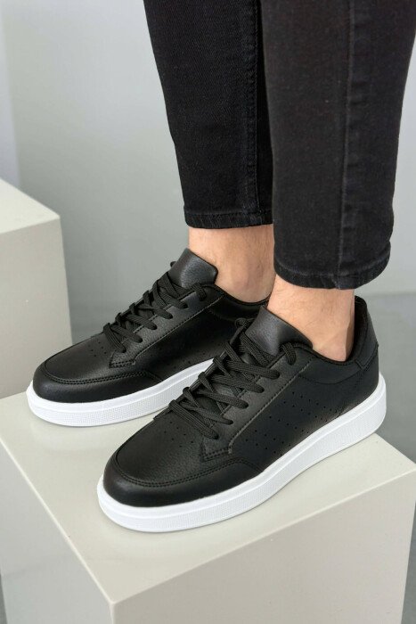 PLATFORM SIMPLE MEN SNEAKERS BLACK-WHITE/ZEBA - 4