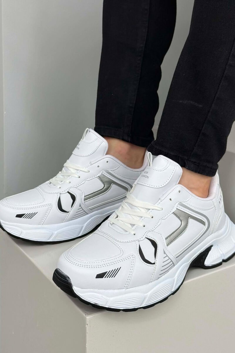 PLATFORM SIMPLE MEN SNEAKERS WHITE-BLACK/BAZE - 1