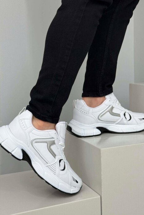 PLATFORM SIMPLE MEN SNEAKERS WHITE-BLACK/BAZE - 2