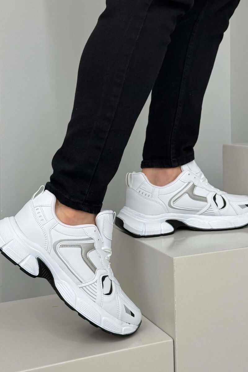 PLATFORM SIMPLE MEN SNEAKERS WHITE-BLACK/BAZE - 2