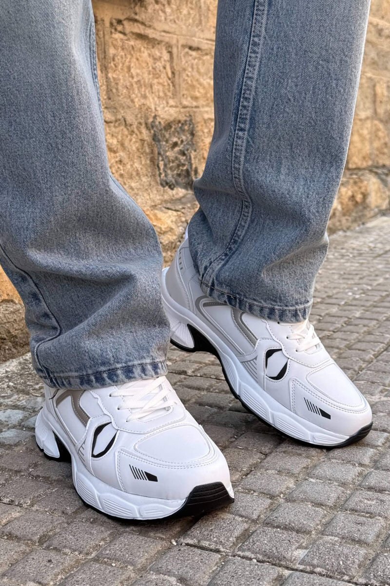 PLATFORM SIMPLE MEN SNEAKERS WHITE-BLACK/BAZE - 2