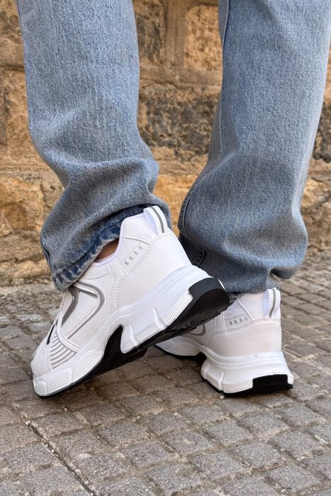 PLATFORM SIMPLE MEN SNEAKERS WHITE-BLACK/BAZE - 3