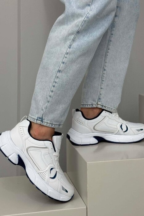 PLATFORM SIMPLE MEN SNEAKERS WHITE-BLUE/BABL - 2