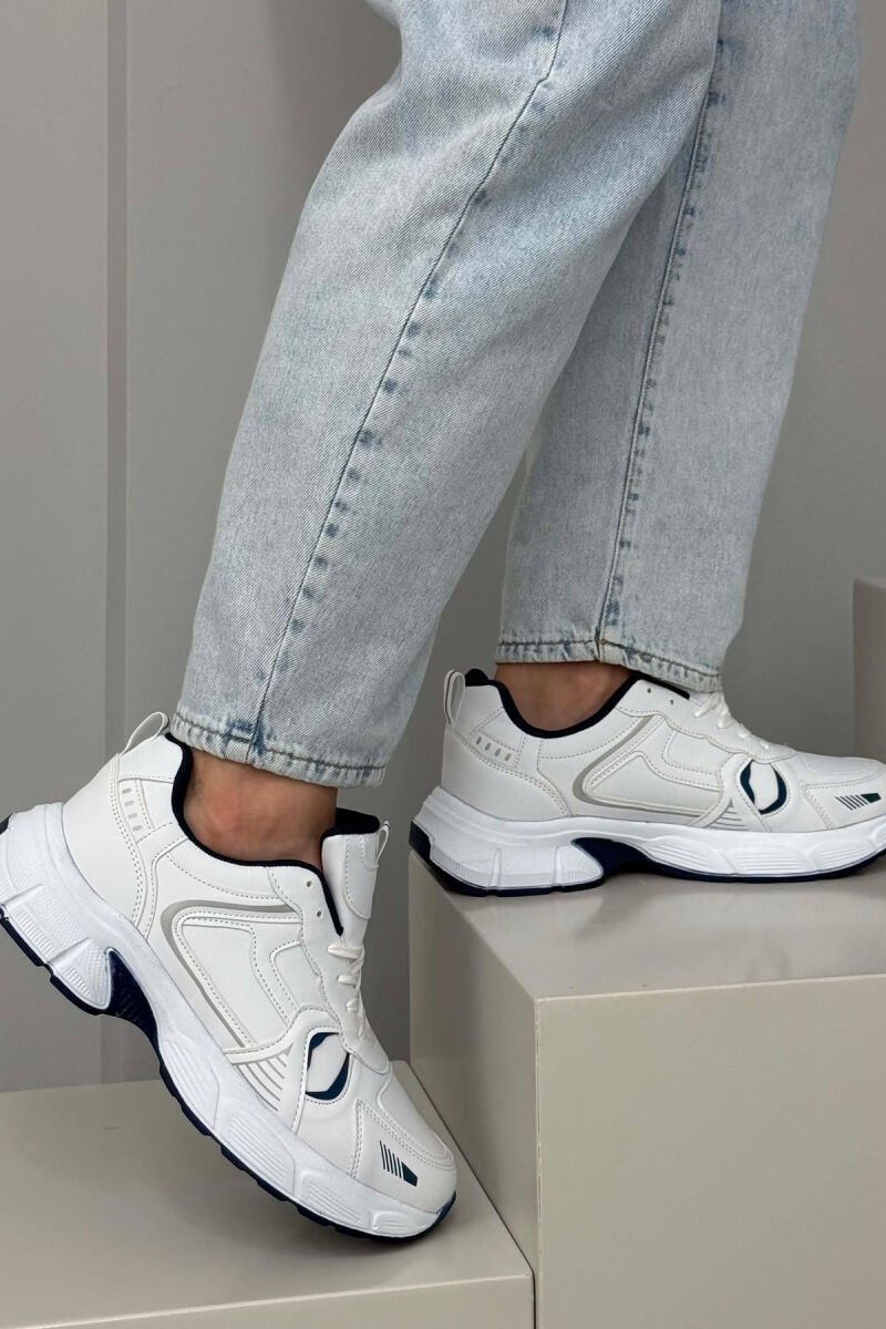 PLATFORM SIMPLE MEN SNEAKERS WHITE-BLUE/BABL - 2