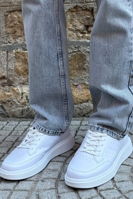 PLATFORM SIMPLE MEN SNEAKERS WHITE-E BARDHE - KLAUDIO FASHION