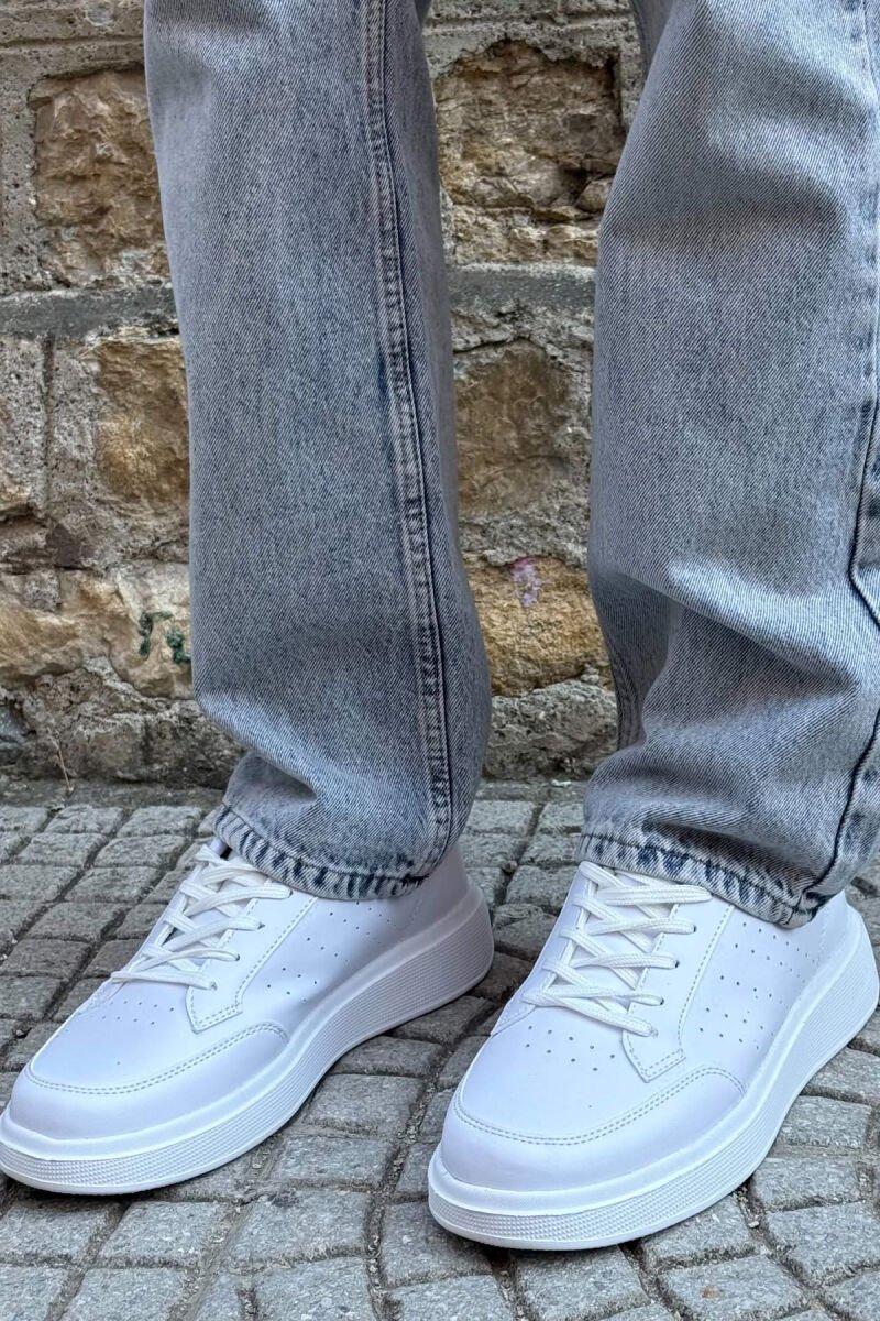 PLATFORM SIMPLE MEN SNEAKERS WHITE-E BARDHE - 1