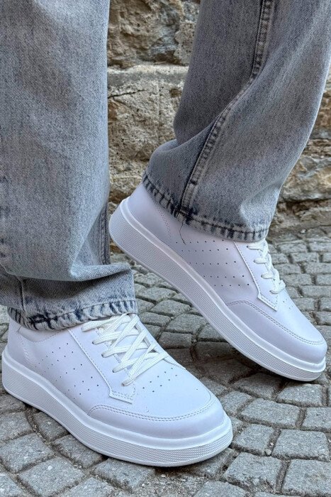 PLATFORM SIMPLE MEN SNEAKERS WHITE-E BARDHE - 4