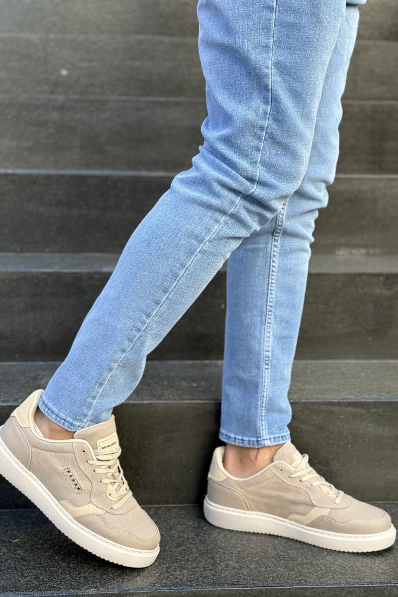PLATFORM STARS DESIGNED SIMPLE MEN SNEAKERS BEIGE/BEZHE - 3
