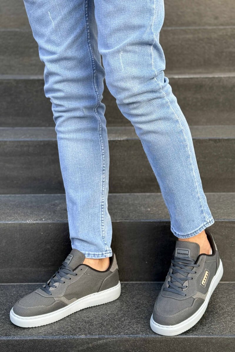 PLATFORM STARS DESIGNED SIMPLE MEN SNEAKERS GREY/GRI - 1