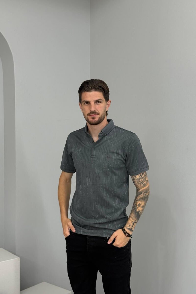 POLO NECK MEN T-SHIRT GREY/GRI - 1