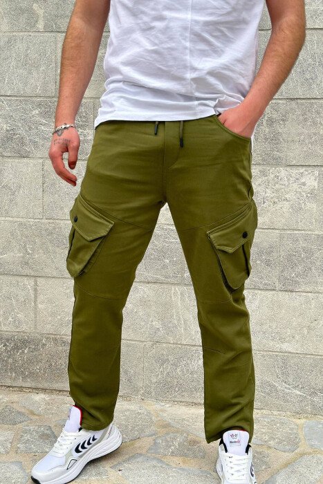 POCKET MEN CARGO PANTS GREEN/JESHILE - KLAUDIO FASHION