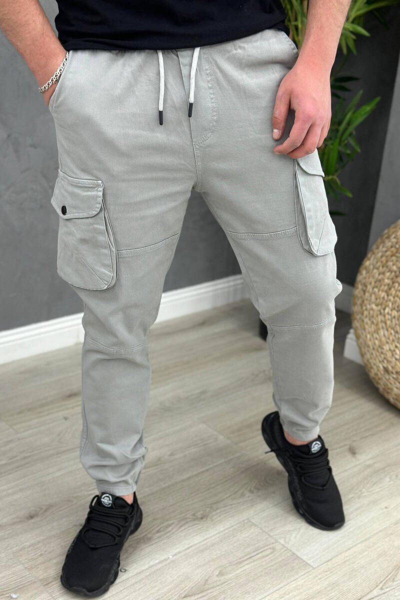 POCKET MEN CARGO PANTS GREY/GRI - 1