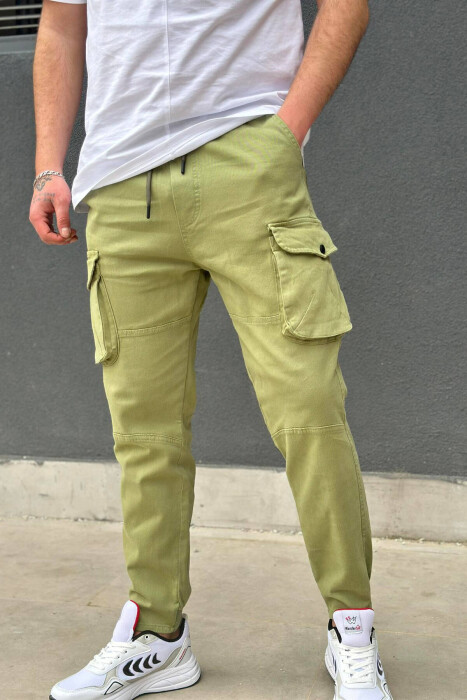 POCKET MEN CARGO PANTS LIGHT GREEN/JEZB 