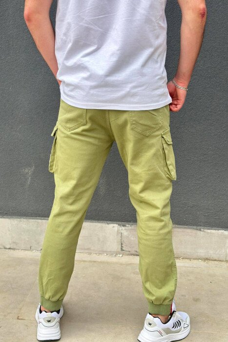 POCKET MEN CARGO PANTS LIGHT GREEN/JEZB - 3