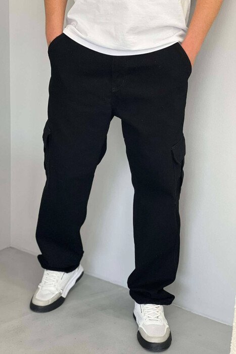 XHINSE KARGO PËR MESHKUJ NË NGJYRË TË ZEZË - KLAUDIO FASHION