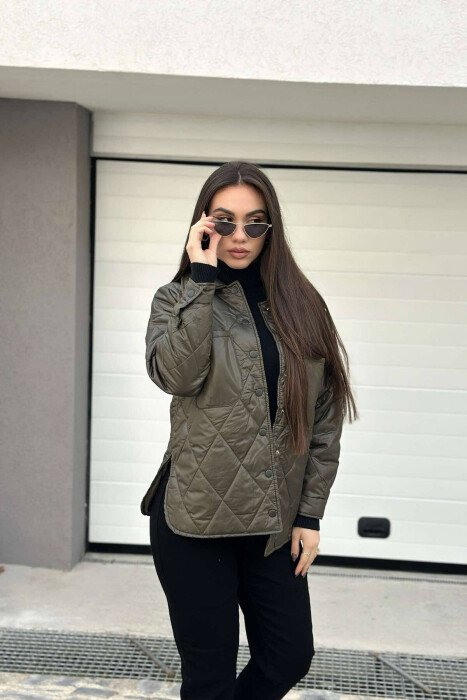 POCKET ONE COLOR WOMAN JACKET GREEN/JESHILE - KLAUDIO FASHION