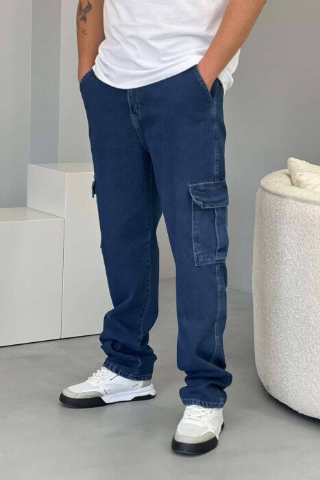 XHINSE KARGO NJË NGJYRËSHE PËR MESHKUJ NË NGJYRË BLU E ERRËT - KLAUDIO FASHION