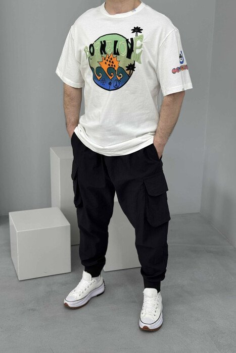 POCKETS DETAIL PARACHUTE MEN PANTS BLACK/ E ZEZE - KLAUDIO FASHION