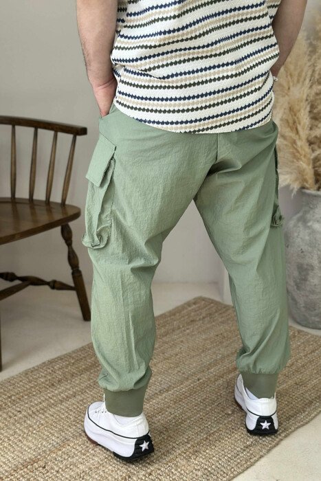 POCKETS DETAIL PARACHUTE MEN PANTS MINT/MENTE - 5