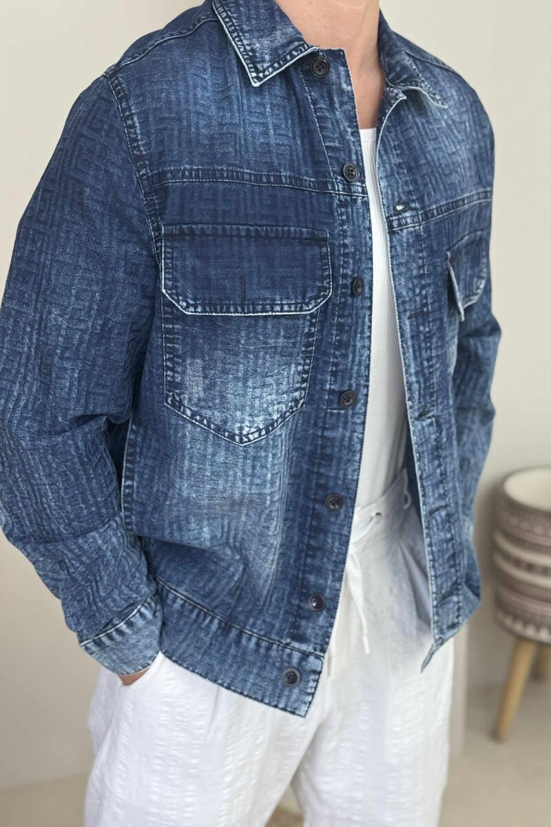 POCKETS SIMPLE MEN SHIRT BLUE/BLU - 2