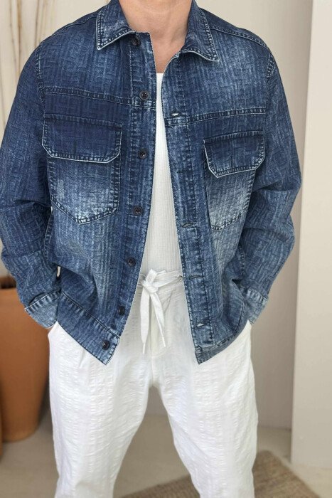 POCKETS SIMPLE MEN SHIRT BLUE/BLU - 4
