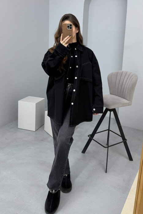 POETIC HEART DENIM WOMEN JACKET BLACK-BLUE/ZEBL - 2