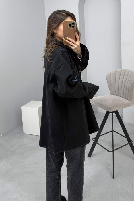 POETIC HEART DENIM WOMEN JACKET BLACK-BLUE/ZEBL - 4