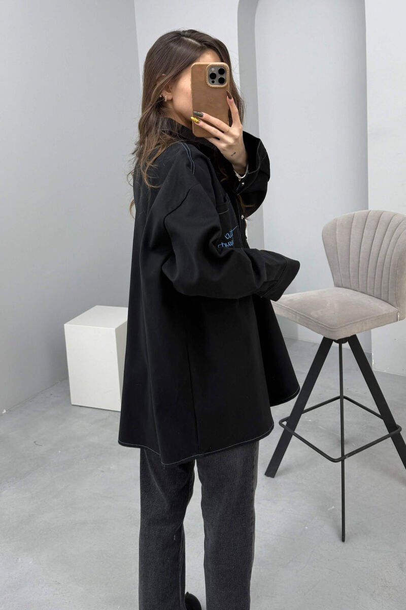 POETIC HEART DENIM WOMEN JACKET BLACK-BLUE/ZEBL - 4