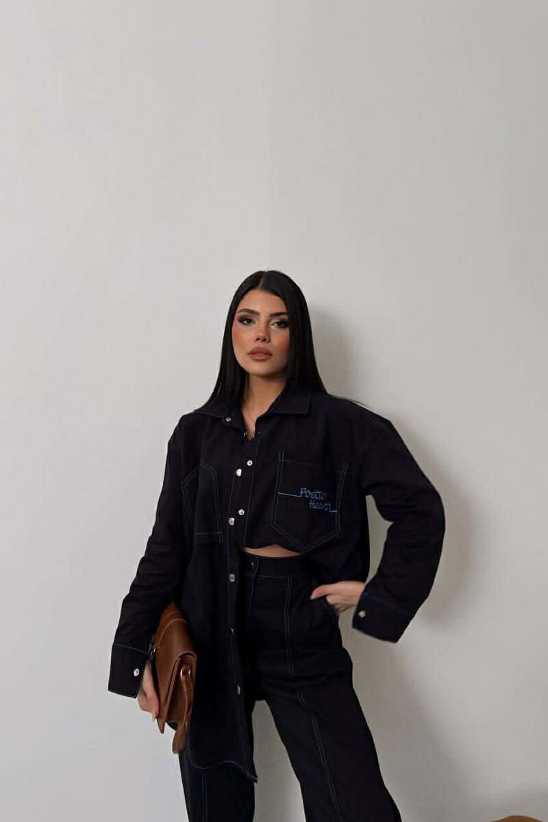 POETIC HEART JACKET+JEANS DENIM WOMEN SET BLACK-BLUE/ZEBL - 4