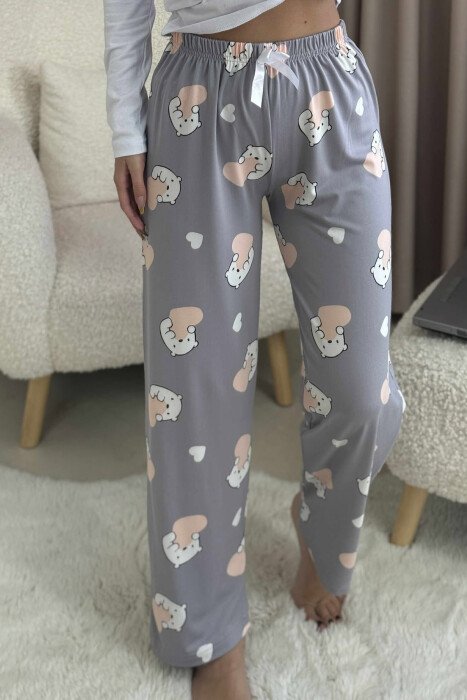 POLAR BEAR DESIGN BOW DETAIL WOMEN JOGGERS GREY/GRI - 3